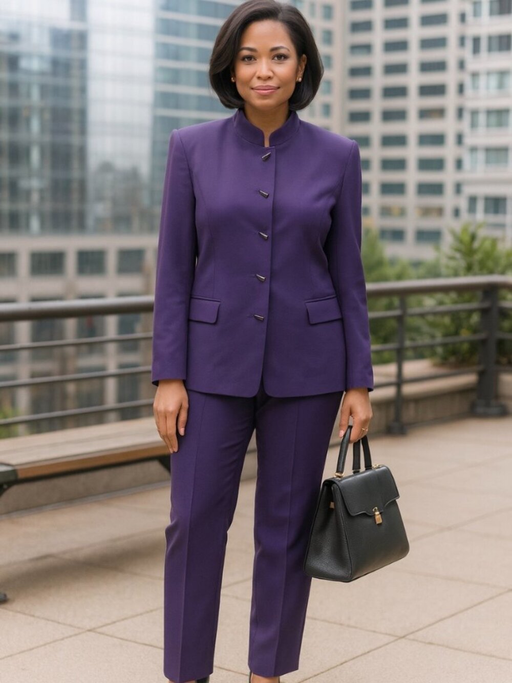 TAHARI Arthur S. Levine Plum/Purple 2 pc Career Pantsuit Women's Plus Size 14P